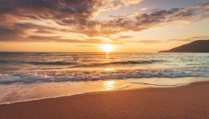 Wall Mural - marvellous sunrise beach tranquil holiday destination sea and sky concept