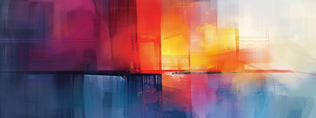 Fototapete - An abstract digital painting exploring the interplay of light and shadow.
