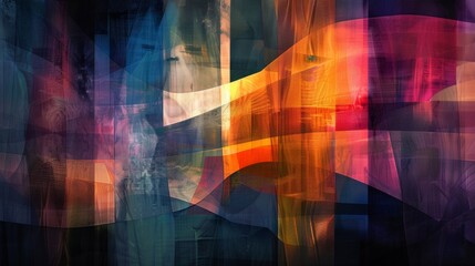 Fototapete - An abstract digital painting exploring the interplay of light and shadow.