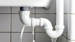 © anna - leaking white plastic pipe Generative AI