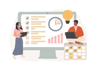 Aufkleber - Project planning isolated concept vector illustration.