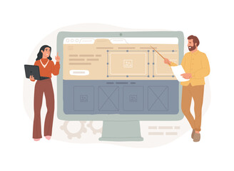 Poster - Wireframe isolated concept vector illustration.