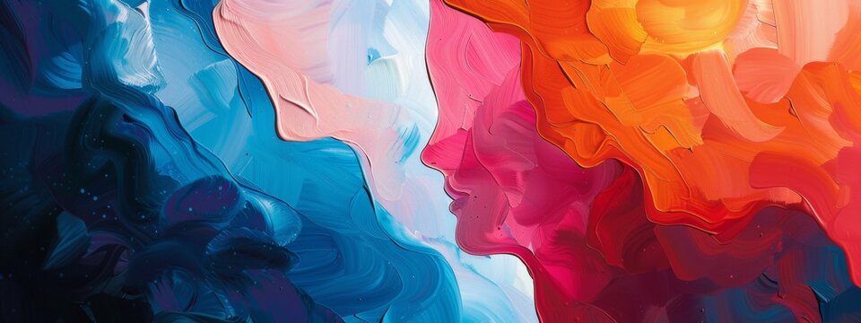 An abstract representation of emotions, using color, shape, and texture to convey mood.
