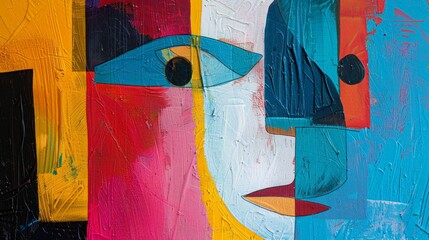 Fototapete - An abstract representation of emotions, using color, shape, and texture to convey mood.