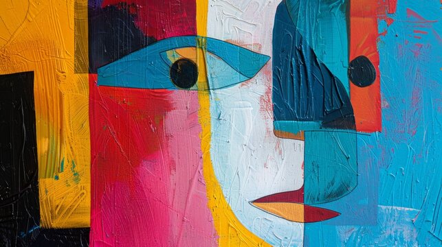 An abstract representation of emotions, using color, shape, and texture to convey mood.