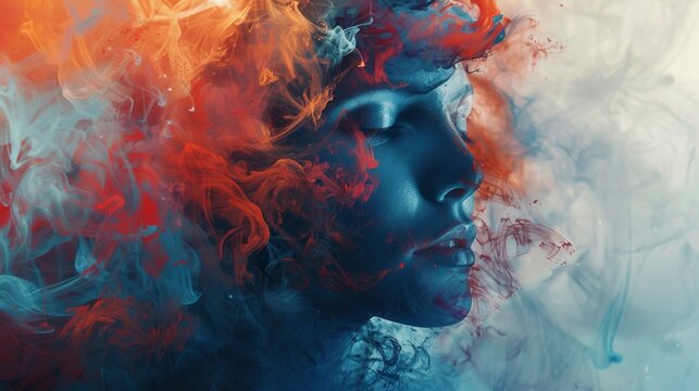 An abstract representation of emotions, using color, shape, and texture to convey mood.