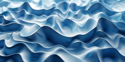 Wall Mural - Blue Ripple Surfaces. Elegant Abstract 3D Background.