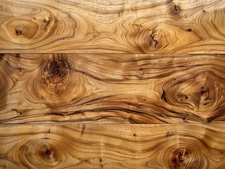 Aufkleber - A wooden surface with a grain pattern that resembles a tree trunk. The wood is brown and has a natural, rustic appearance. The surface is made up of three pieces of wood