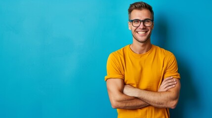 Sticker - Smiling Man in Yellow T-Shirt