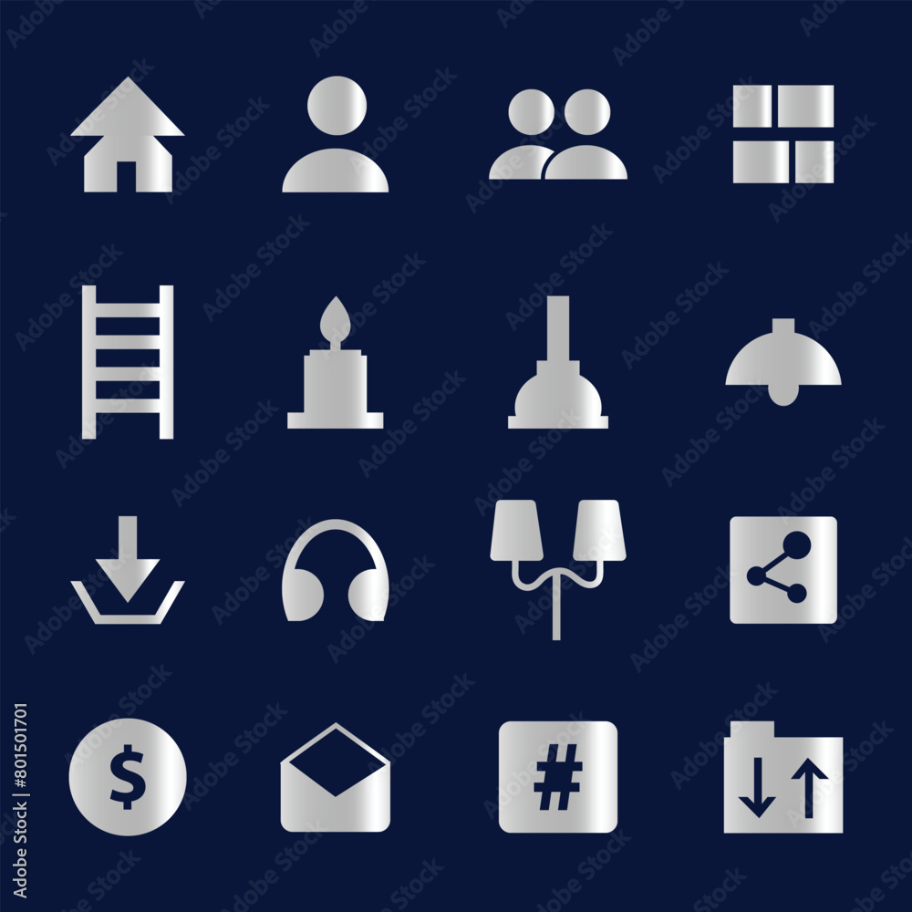 Vector Illustration Set of Simple variety Icons Stock Vector | Adobe Stock
