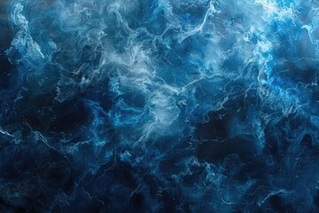 Wall Mural - A blue and white swirl of water with a blue background. The water is very thick and has a lot of movement