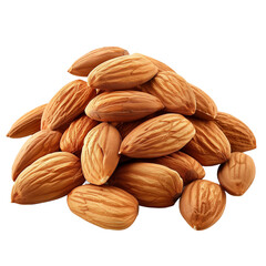 Wall Mural - Almonds other isolated on white or transparent background, png clipart, design element. Easy to place on any other background.