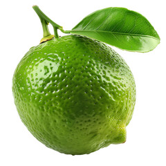 Wall Mural - Delicious fresh green lime isolated on transparent background, png clip art, template for mark fruit flavor on label of product.