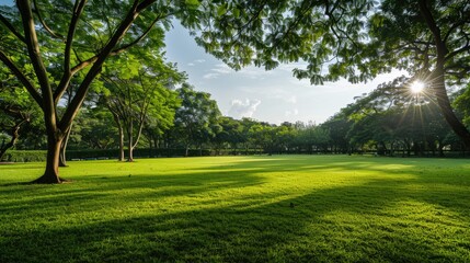 Wall Mural - Morning park light. Generative AI