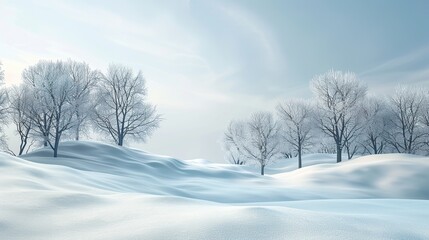 Canvas Print - Snow hills landscape. Generative AI