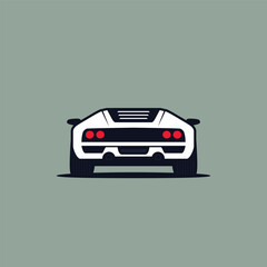 Wall Mural - Sport car icon. Rear view. Vector illustration