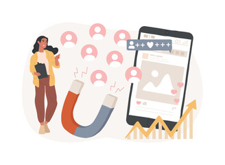 Poster - attracting followers isolated concept vector illustration.