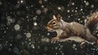 Flight Through Raindrops: Squirrel in Motion
