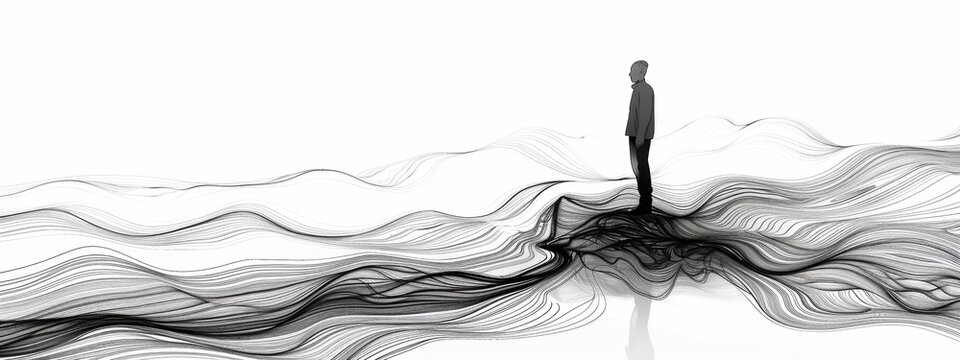 Abstract line art compositions representing the concept of journey and exploration.