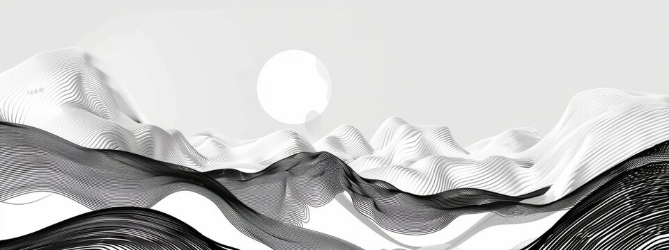 Abstract line art compositions representing the concept of journey and exploration.
