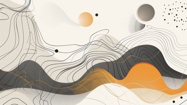 Abstract line art compositions representing the concept of journey and exploration.