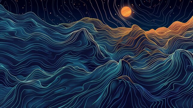 Abstract line art compositions representing the concept of journey and exploration.