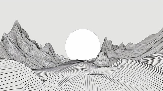Abstract line art compositions representing the concept of journey and exploration.