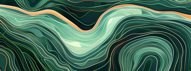 Fototapete - Abstract line art patterns inspired by nature, perfect for background images on a travel blog.