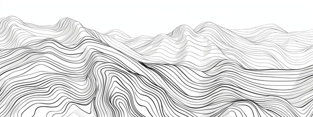 Fototapete - Abstract line art patterns inspired by nature, perfect for background images on a travel blog.