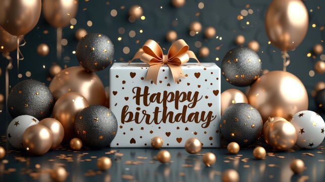 Festive joy: a heartwarming greeting card adorned with the text happy birthday, radiating celebratory cheer and warm wishes, perfect for expressing love and joy on this special occasion.