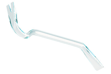 Poster - Crowbar from glass or crystal, 3D rendering isolated on transparent background