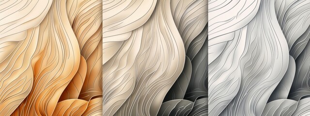 Fototapete - Abstract line art patterns inspired by nature, perfect for background images on a travel blog.