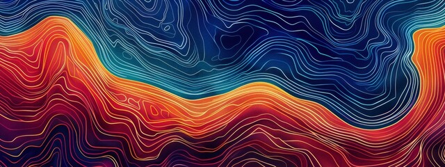 Fototapete - Abstract line art patterns inspired by nature, perfect for background images on a travel blog.
