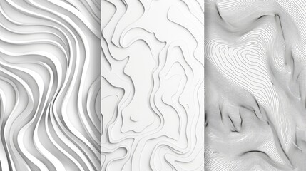 Fototapete - Abstract line art patterns inspired by nature, perfect for background images on a travel blog.