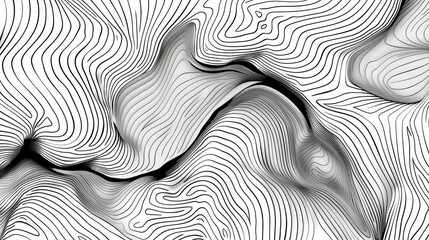 Fototapete - Abstract line art patterns inspired by nature, perfect for background images on a travel blog.