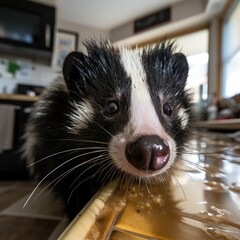 Poster - Curious skunk peeking out