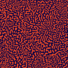Poster - Line seamless pattern. Repeating brain patterns. Turing shape background. Repeated system lines. Organic texture. Crazy wave. Irregular diffusion for design prints. Trippy wavy. Vector illustration
