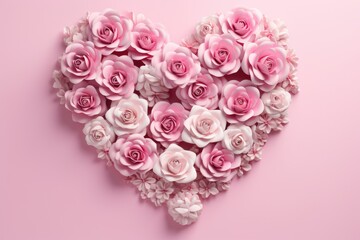 Poster - Romantic pink rose heart