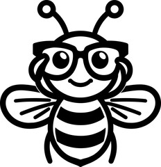 Sticker - Nerdy Bee Outline