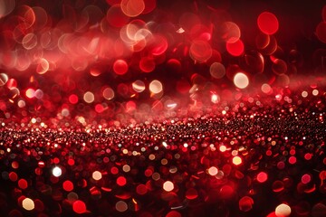 Wall Mural - Stunning Red Glitter Background with Sparkles for Celebrations
