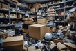 © sandra - boxes electronics junk equipment miscellaneous business room packed objects Hoarder household