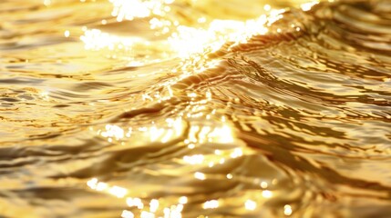 Portrait of golden water wavy with abstract texture. generative AI image