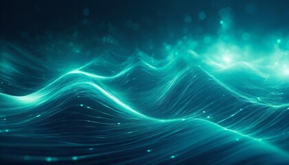 Wall Mural - abstract digital waves on technology background