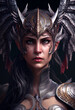 A woman in dragon skin armor. AI Generated