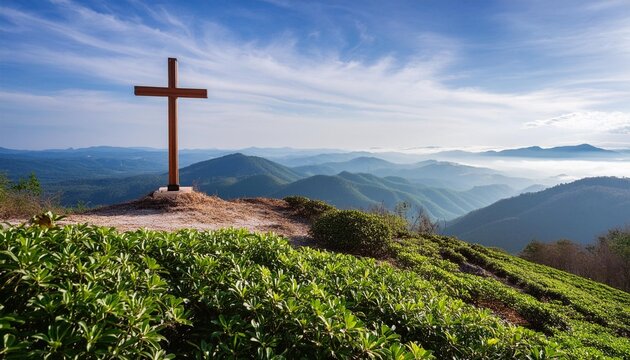 the cross on top of the hill easter week it represents the cross of jesus christ