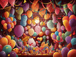 Festejo con muchos globos