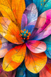 Vibrant stained glass flower artwork