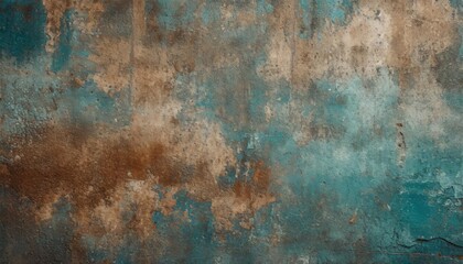 Wall Mural - background of an old blue and brown textured wall with vintage appeal