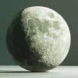Realistic model of the moon featuring detailed craters and shadows on a plain background