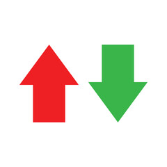Wall Mural - Realistic up and down arrow icon. red Up and green Down Arrow Icons with Rounded Edges. Vector illustration. Eps file 30.